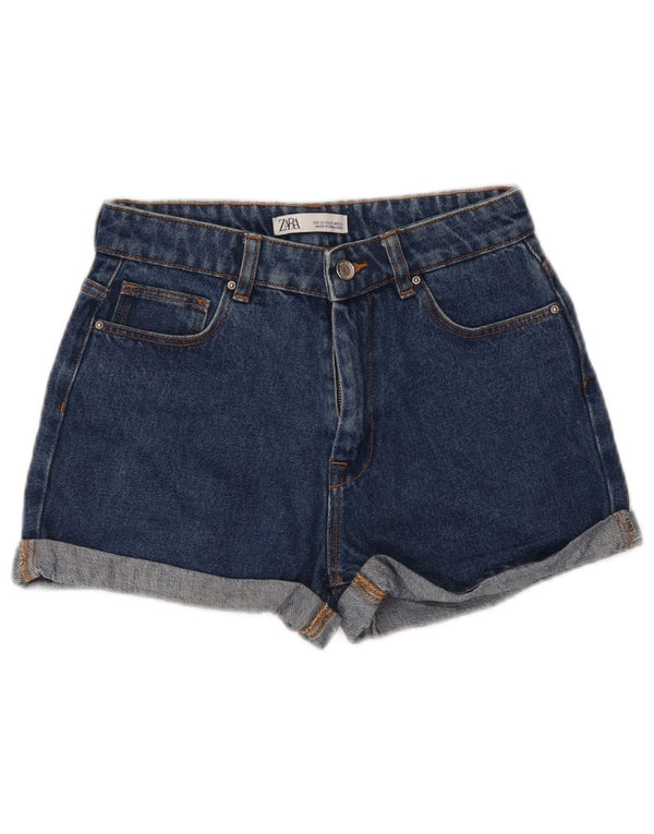 Zara Damen Jeansshorts EU 34 2XS W24 Blaue Baumwolle