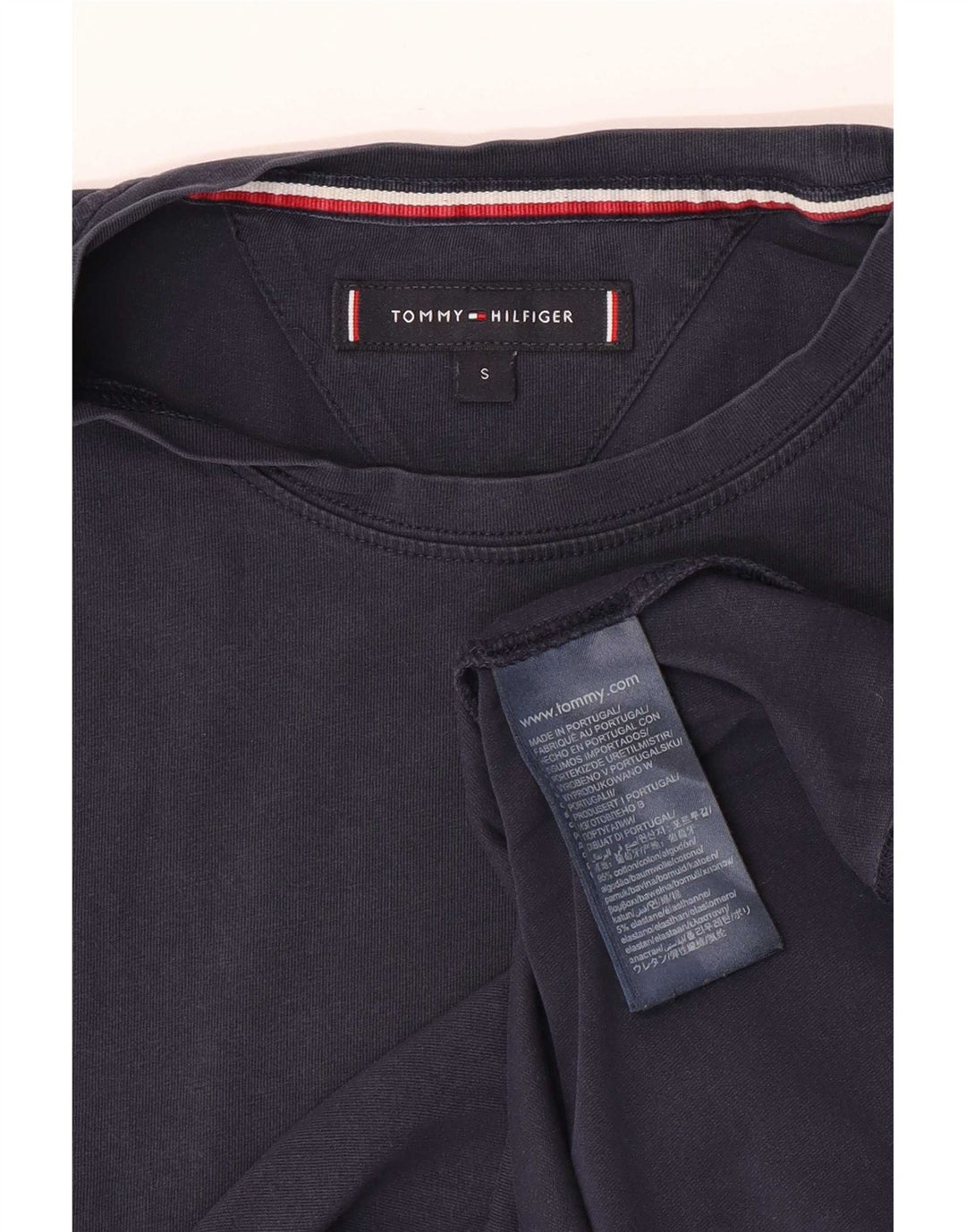 Tommy Hilfiger Herren T-Shirt Top Small Marineblau Baumwolle