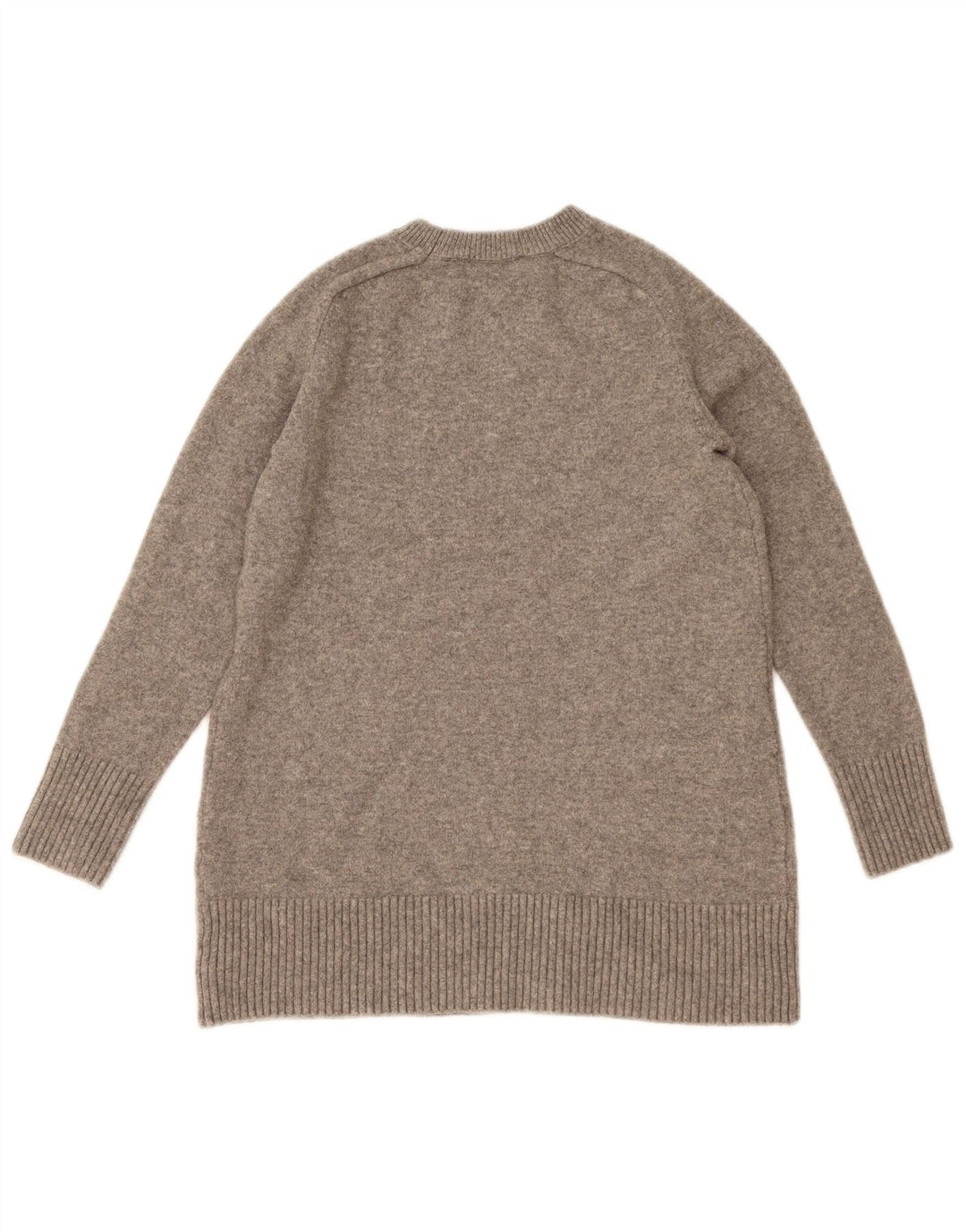 Zara Damen-Pullover mit U-Boot-Ausschnitt, UK 12, mittelgrau geflecktes Polyester