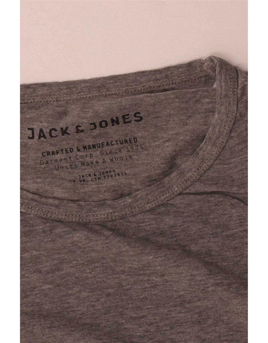 Jack & Jones Herren-Oberteil, langärmelig, groß, graue Baumwolle