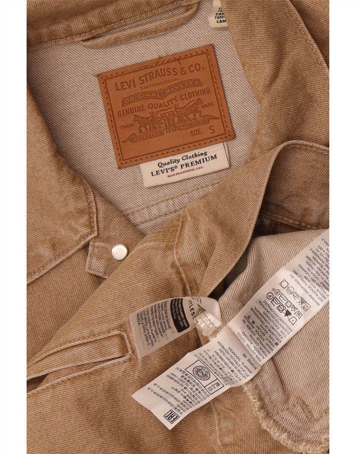 Levi's Herren Jeansjacke UK 36 Small Beige Baumwolle