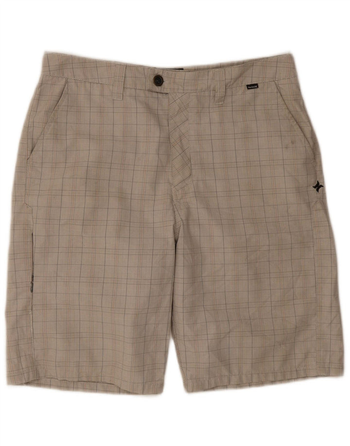 Hurley Herren Cargoshorts W32 mittelgrau kariertes Polyester