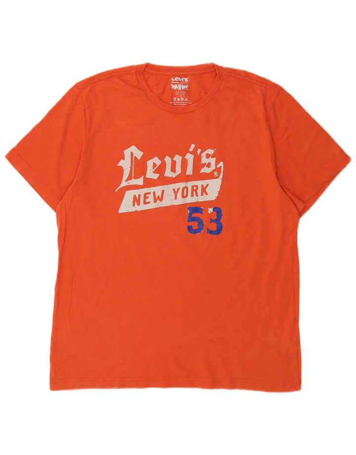 Levi's Herren-T-Shirt mit Grafik, Größe L, Orange, Baumwolle