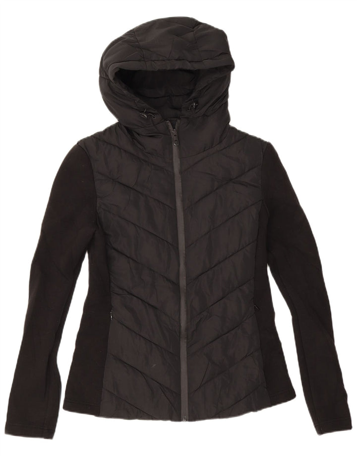 Zara Damen-Kapuzenjacke, wattiert, Gr. 10, Größe S, Schwarz, Polyester