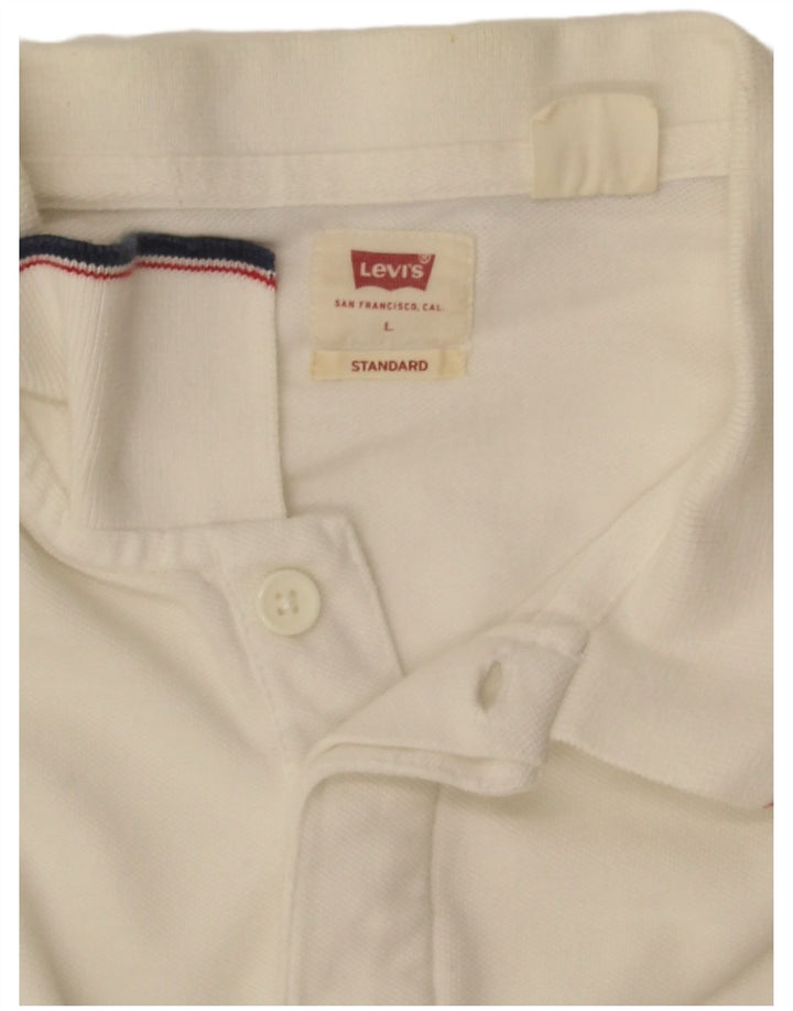 Levi's Herren Standard-Poloshirt, Größe L, Weiß
