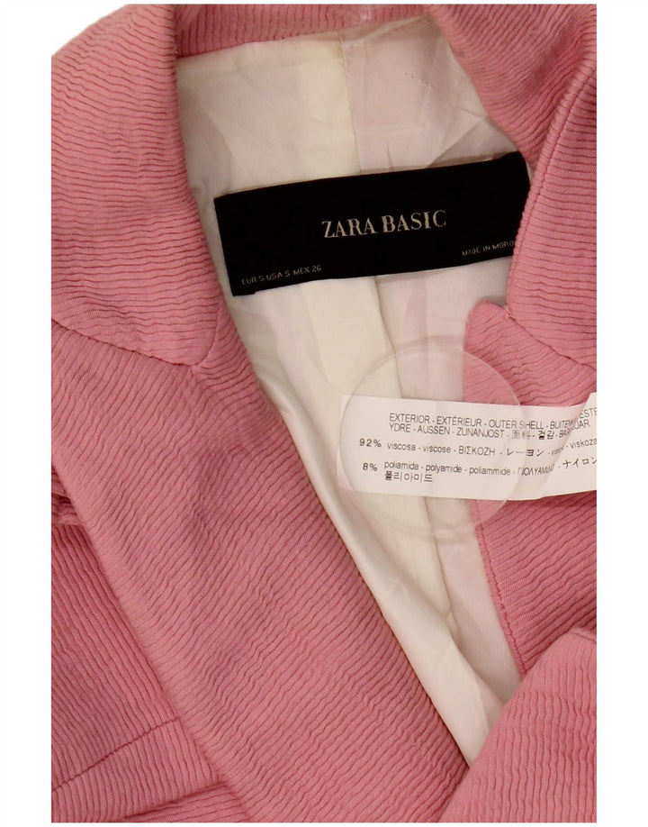 Zara Damen Mantel UK 10 Small Rosa Viskose