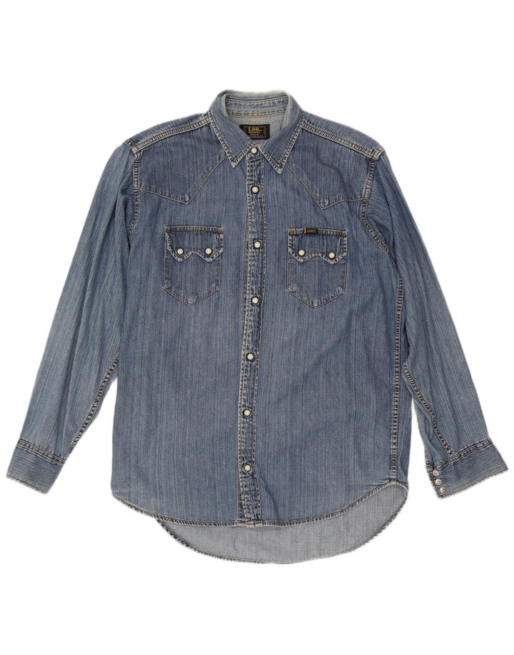 Lee Herren-Jeanshemd aus mittelblauem Nylon