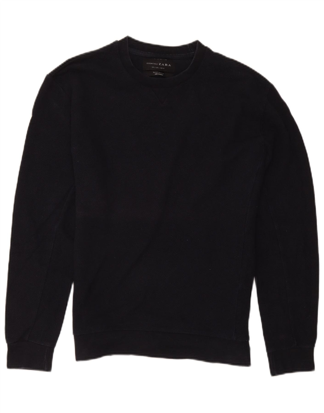 Zara Herren-Sweatshirt, Pullover, groß, marineblau, Baumwolle