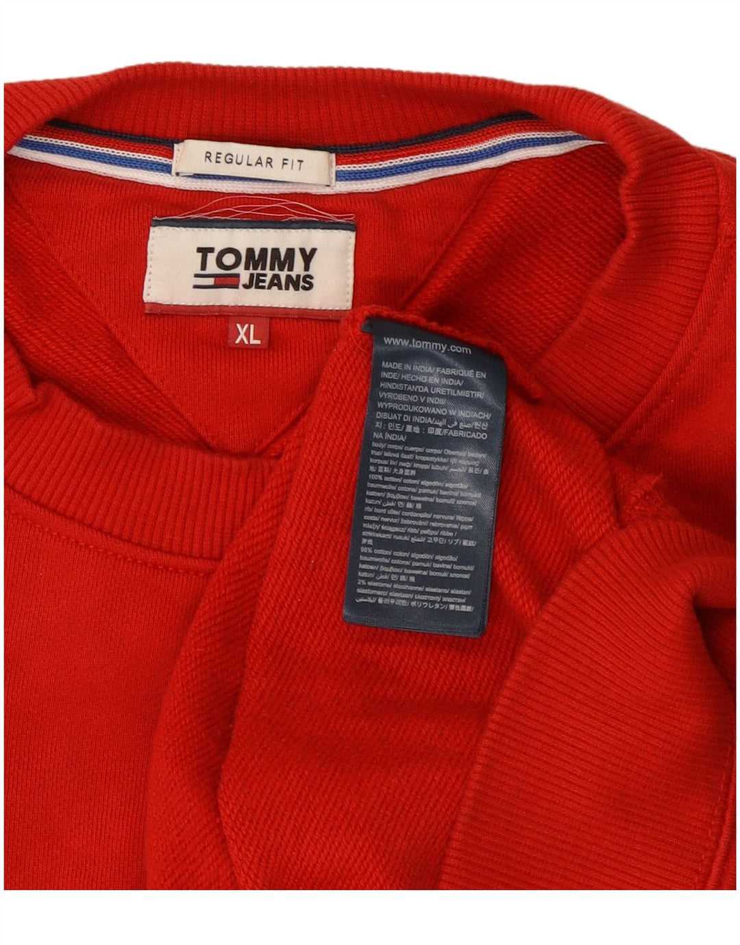 Tommy Hilfiger Herren Grafik-Sweatshirt mit normaler Passform, XL, rote Baumwolle