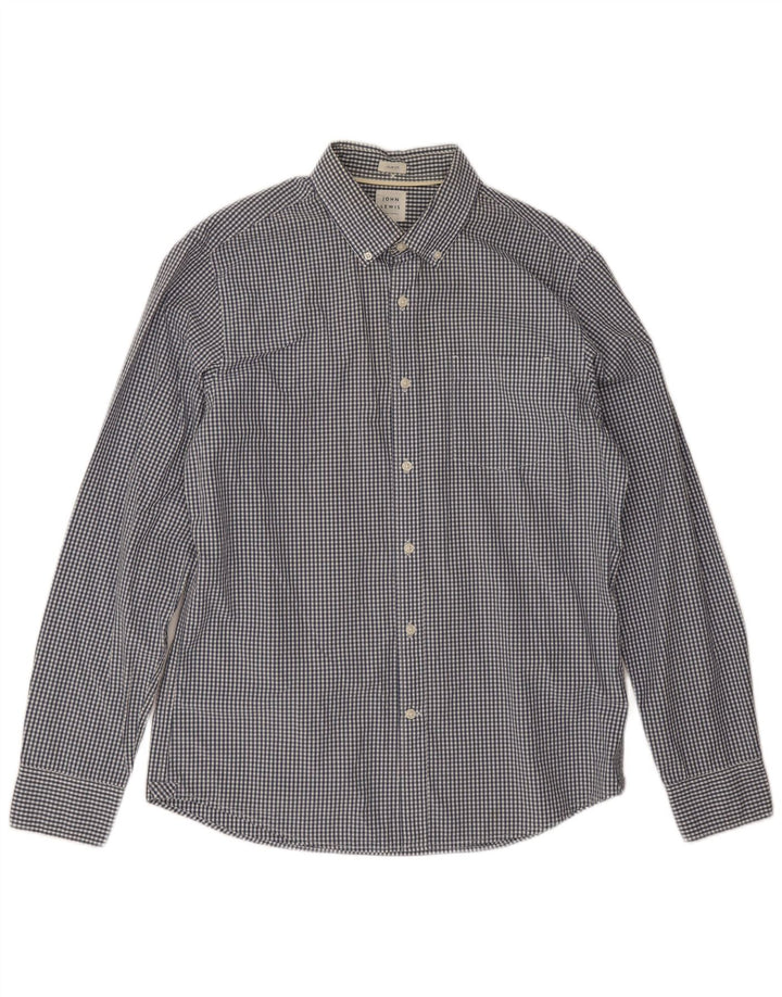 John Lewis Slim-Fit-Hemd für Herren, groß, marineblau, Gingham-Baumwolle