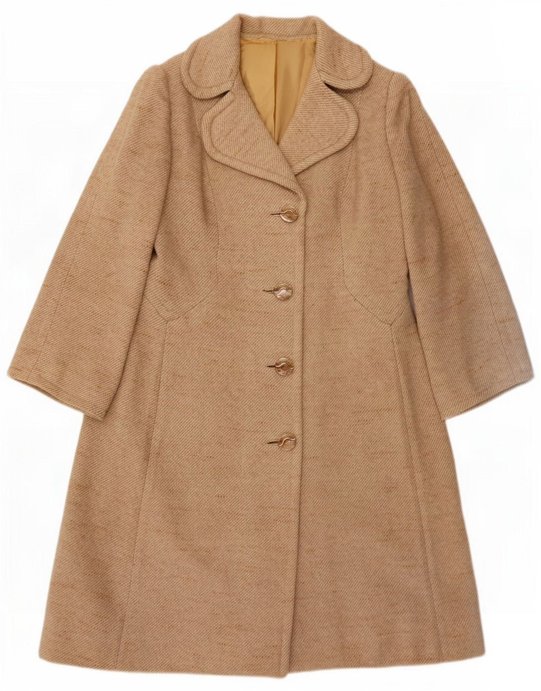 Vintage Damen Mantel UK 10 Small Beige Flecked