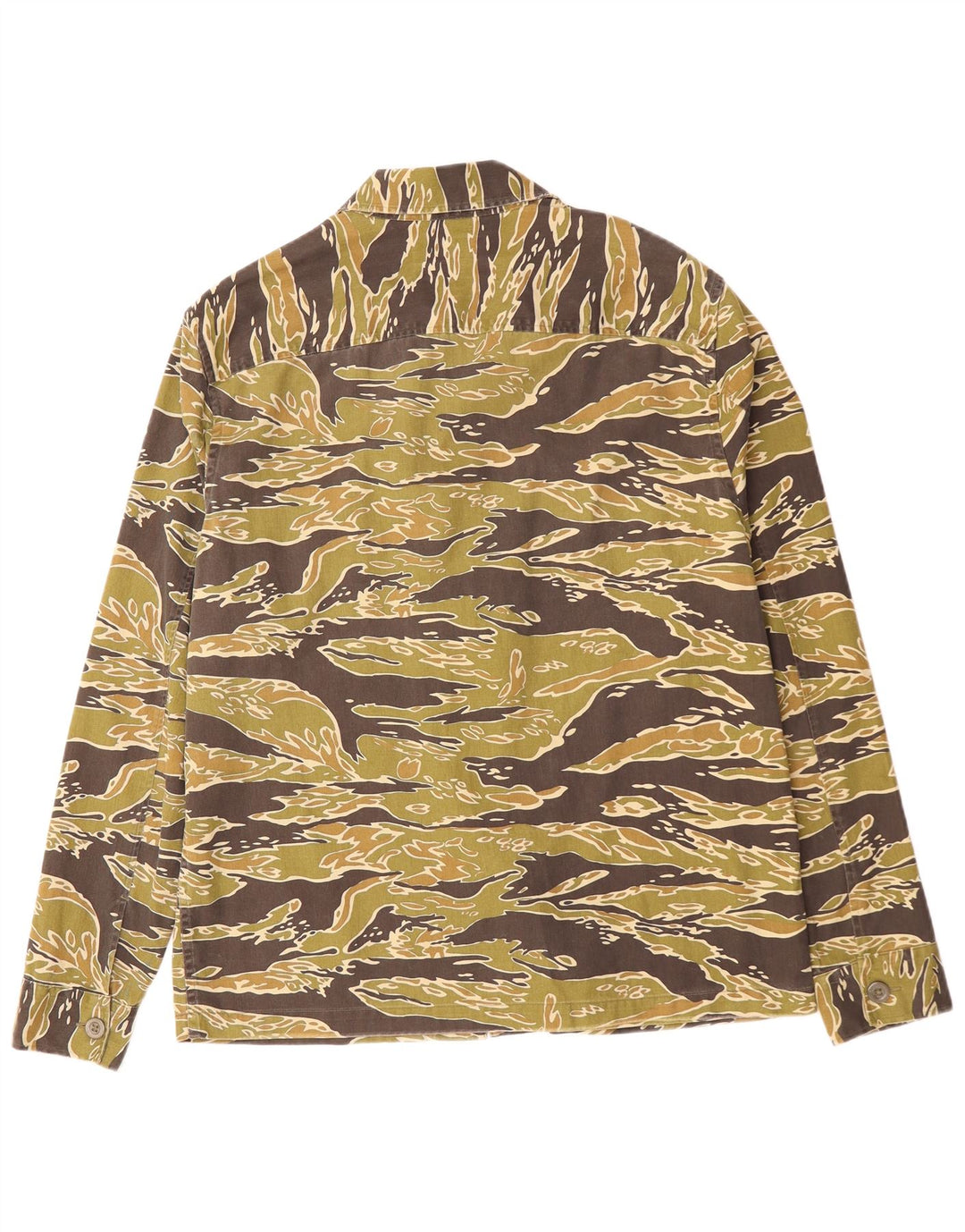 ALL SAINTS Herren-Hemd mit entspannter Passform, mittlere Khaki-Tarnung, Baumwolle