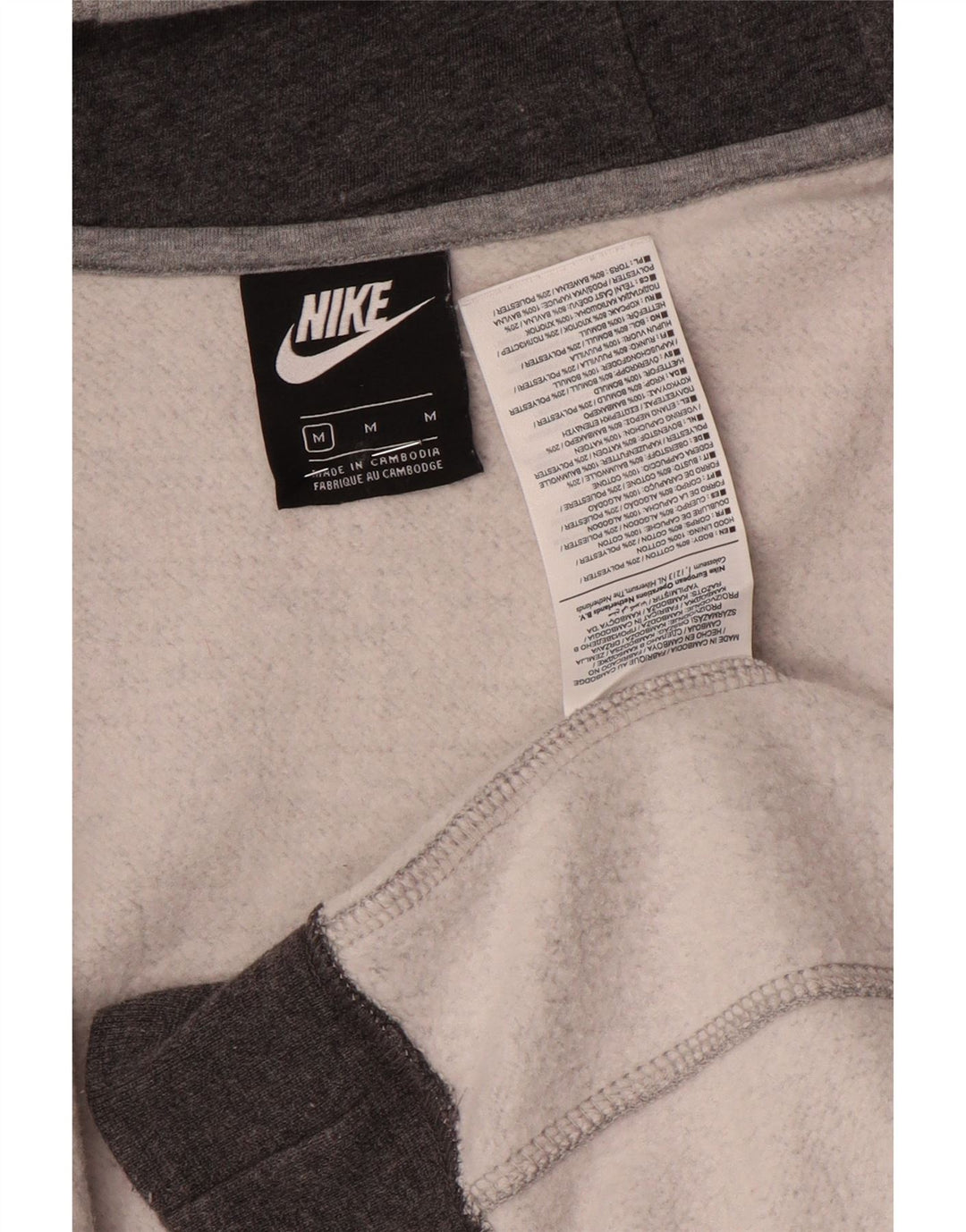 Nike Herren-Kapuzenpullover mit Reißverschluss, mittelgraue Colourblock-Baumwolle