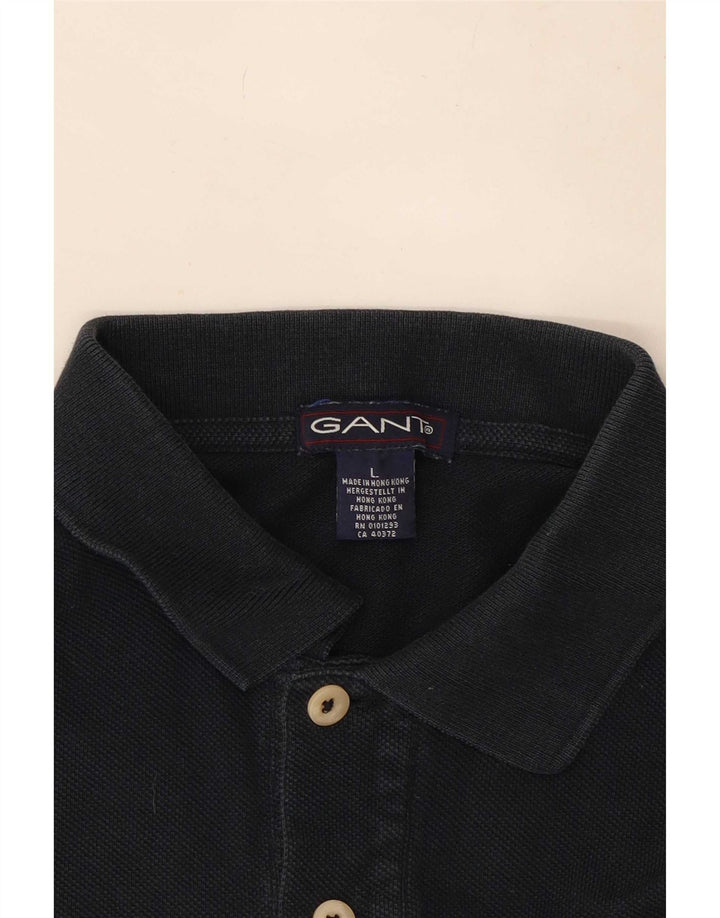 Gant Herren-Poloshirt, groß, aus schwarzer Baumwolle