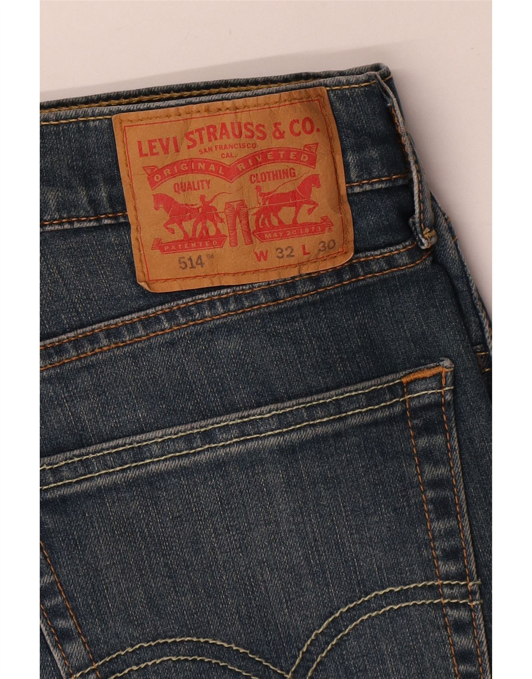 LEVI'S Herren 514 Straight Jeans W32 L30 Blaue Baumwolle