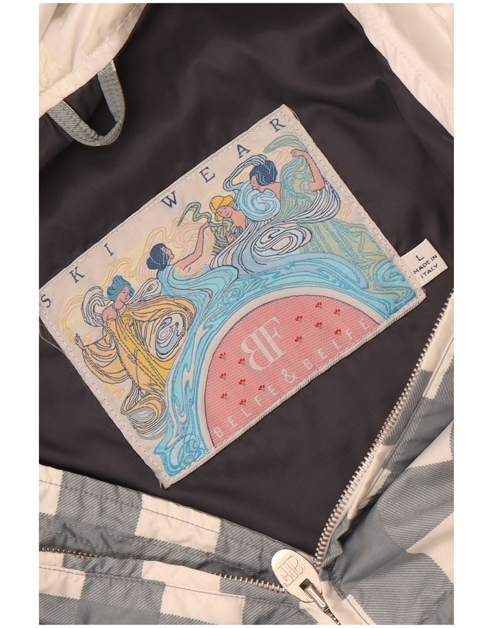 Belfe & Belfe Damen-Skijacke in Übergröße mit Kapuze, UK 16, Größe L, Grau, Gingham