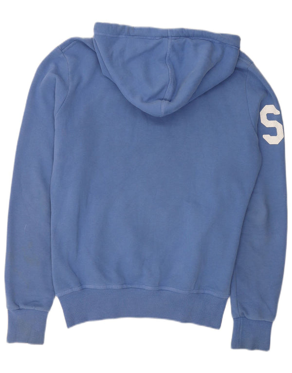 Superdry Herren Grafik-Kapuzenpullover aus mittelblauer Baumwolle
