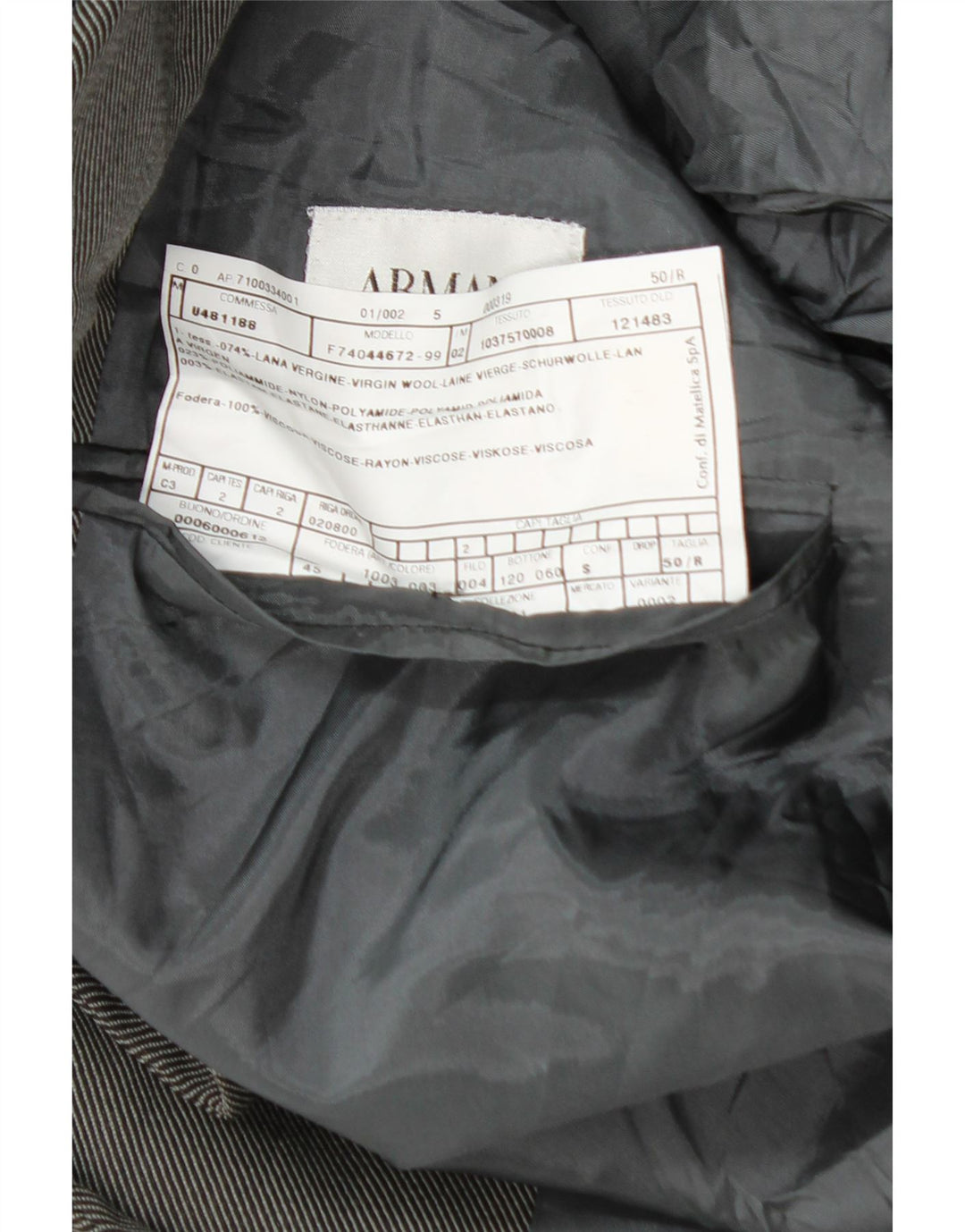 Armani Collezioni Herren-Blazerjacke mit 3 Knöpfen, IT 50, mittelgraue Wolle
