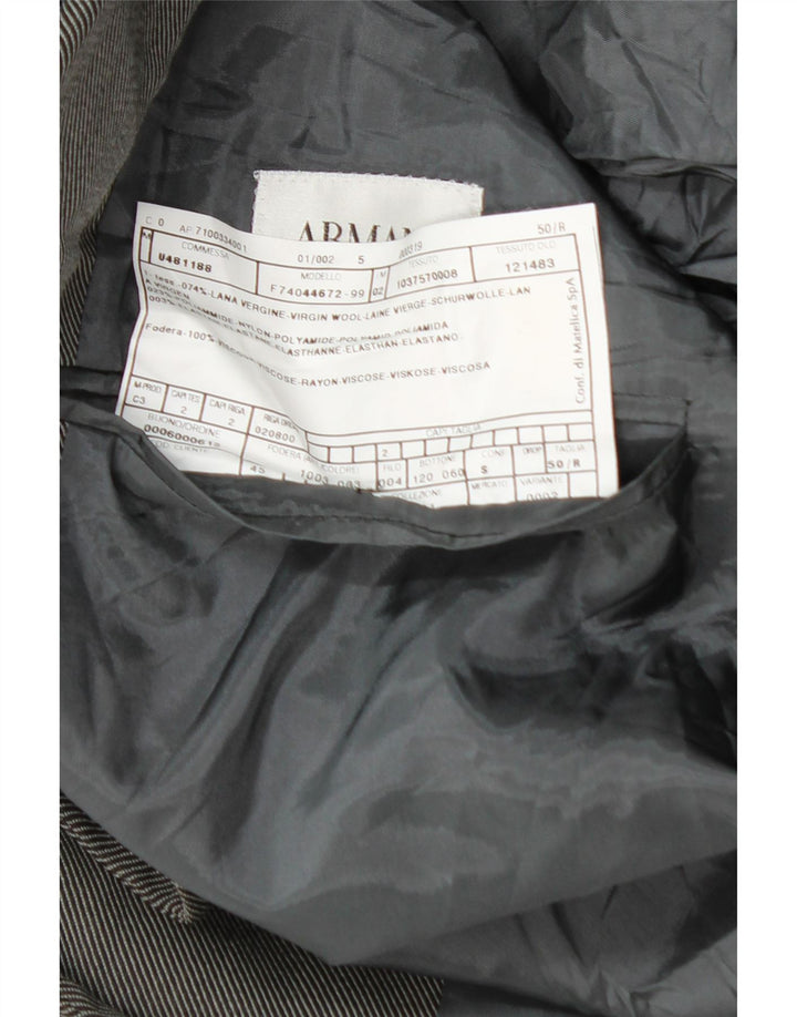 Armani Collezioni Herren-Blazerjacke mit 3 Knöpfen, IT 50, mittelgraue Wolle