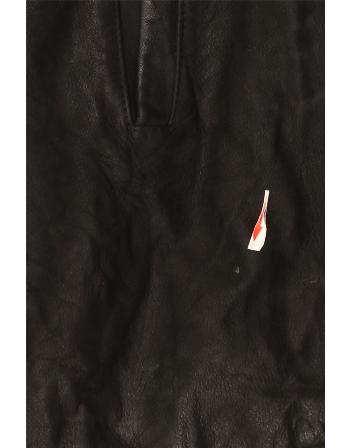 Desi Herren Zweireihige Lederjacke UK 42 XL Schwarzes Leder