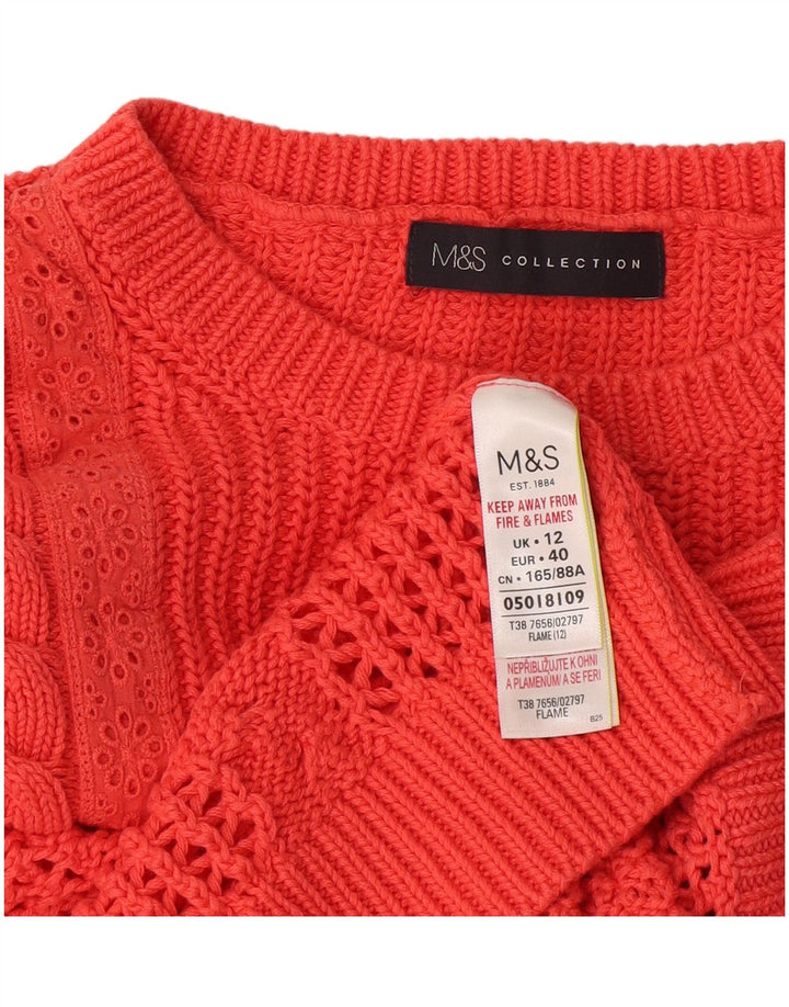 Marks & Spencer Damen-Pullover mit Rundhalsausschnitt, Gr. 12, mittelorange