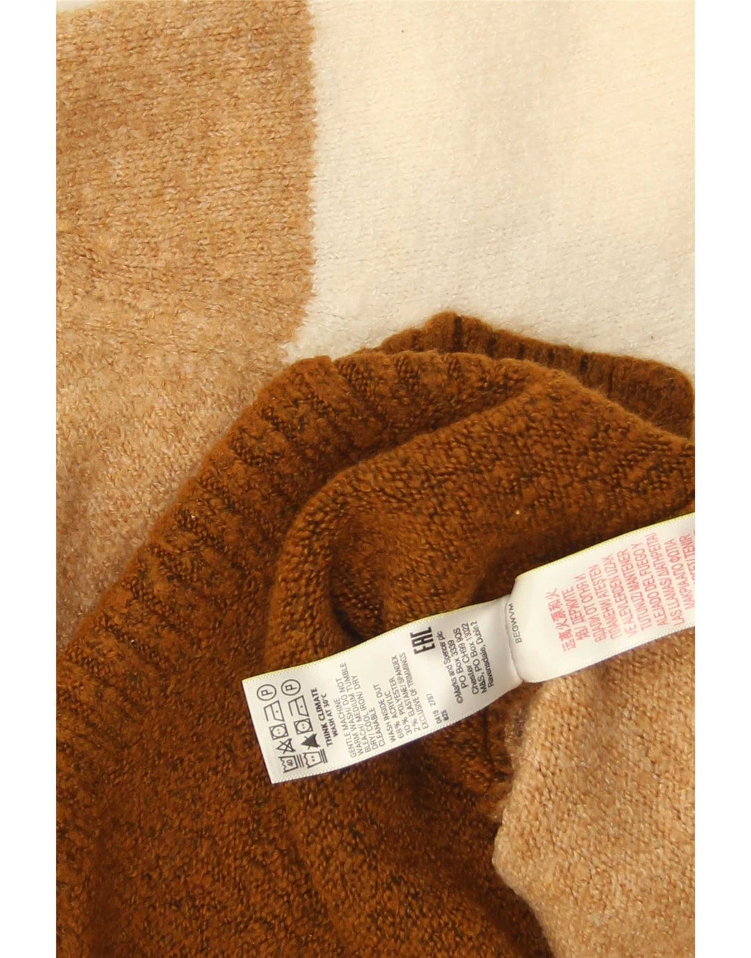 Marks & Spencer Damen Pullover mit Rundhalsausschnitt, UK 12, Mittelbraun
