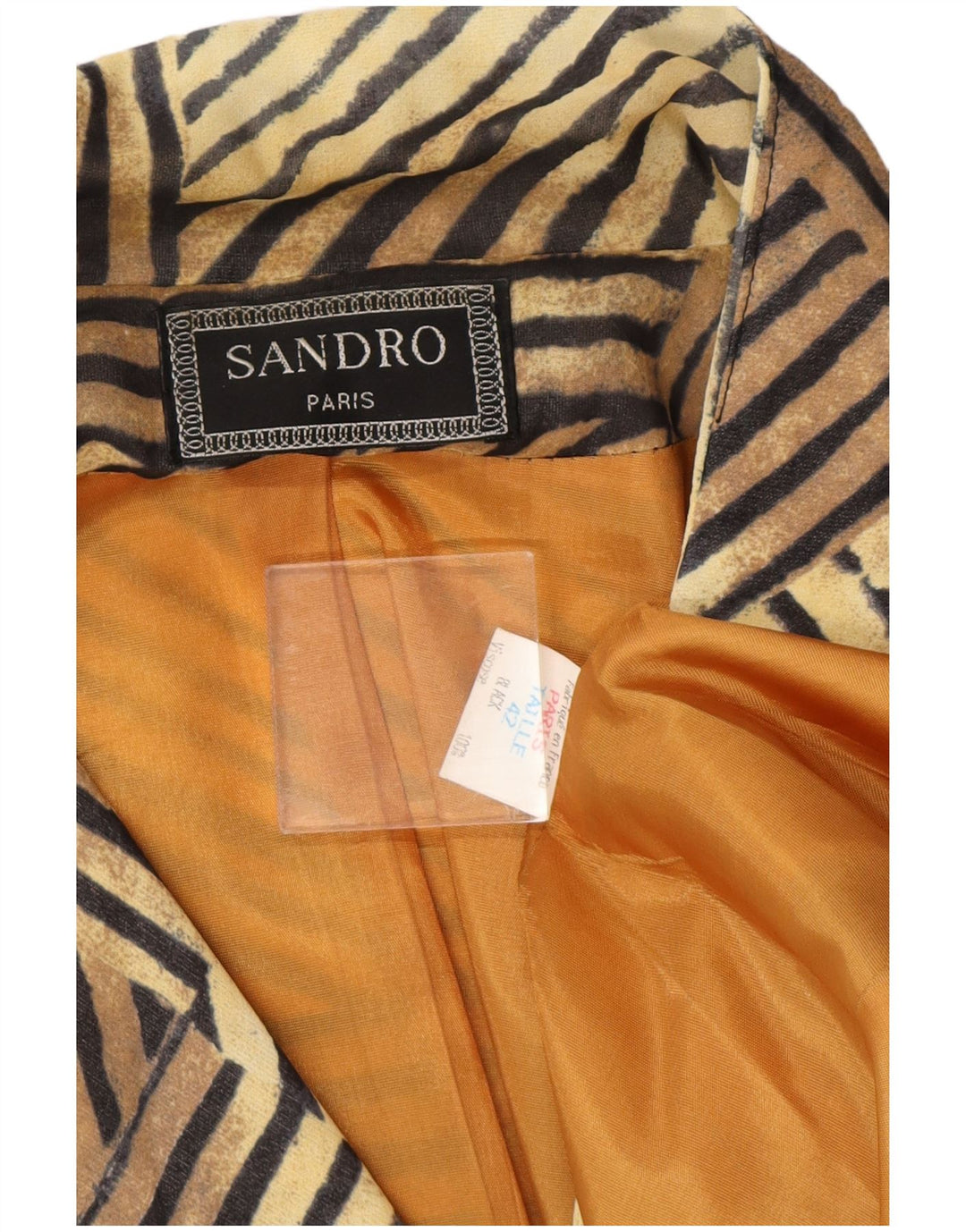 Sandro Damen gemusterte 2-Knopf-Blazerjacke IT 42 Mittelbraun gestreift