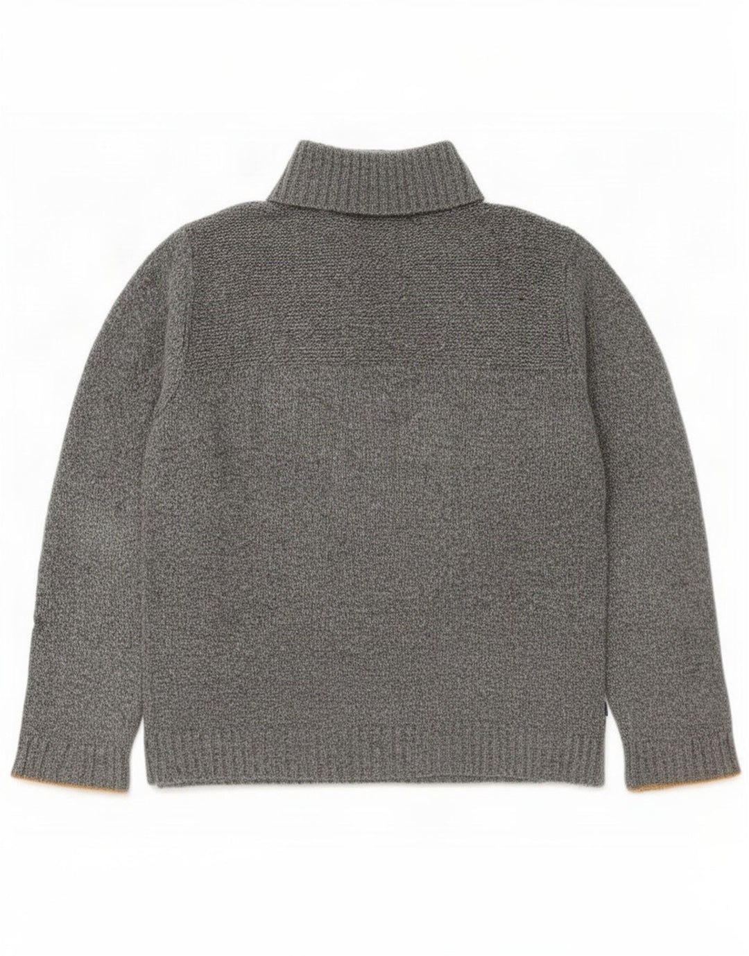 Fat Face Herren-Pullover mit Knopfkragen, groß, grau gesprenkelte Wolle