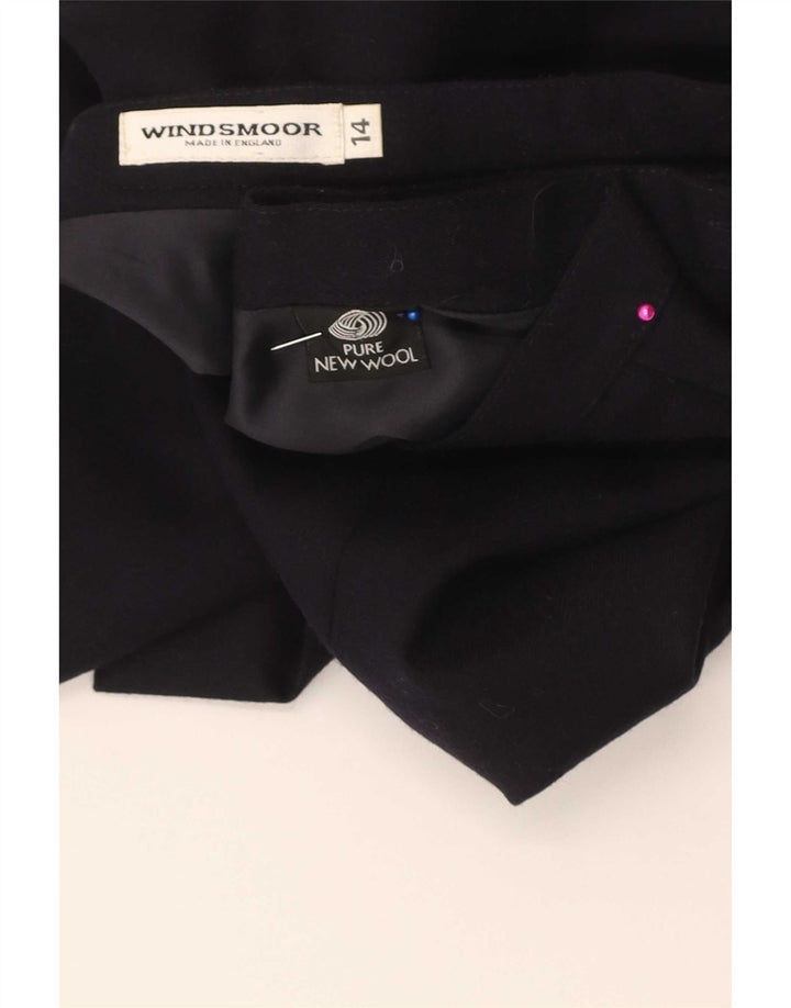 Windsmoor Damen Midirock UK 14 Medium W27 Marineblaue Schurwolle