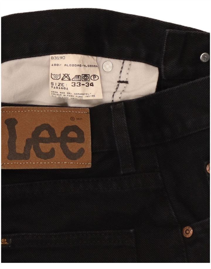 Lee Herren Straight Jeans W33 L30 Schwarze Baumwolle
