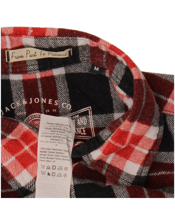 JACK & JONES Herren-Flanellhemd aus mittelrot karierter Baumwolle
