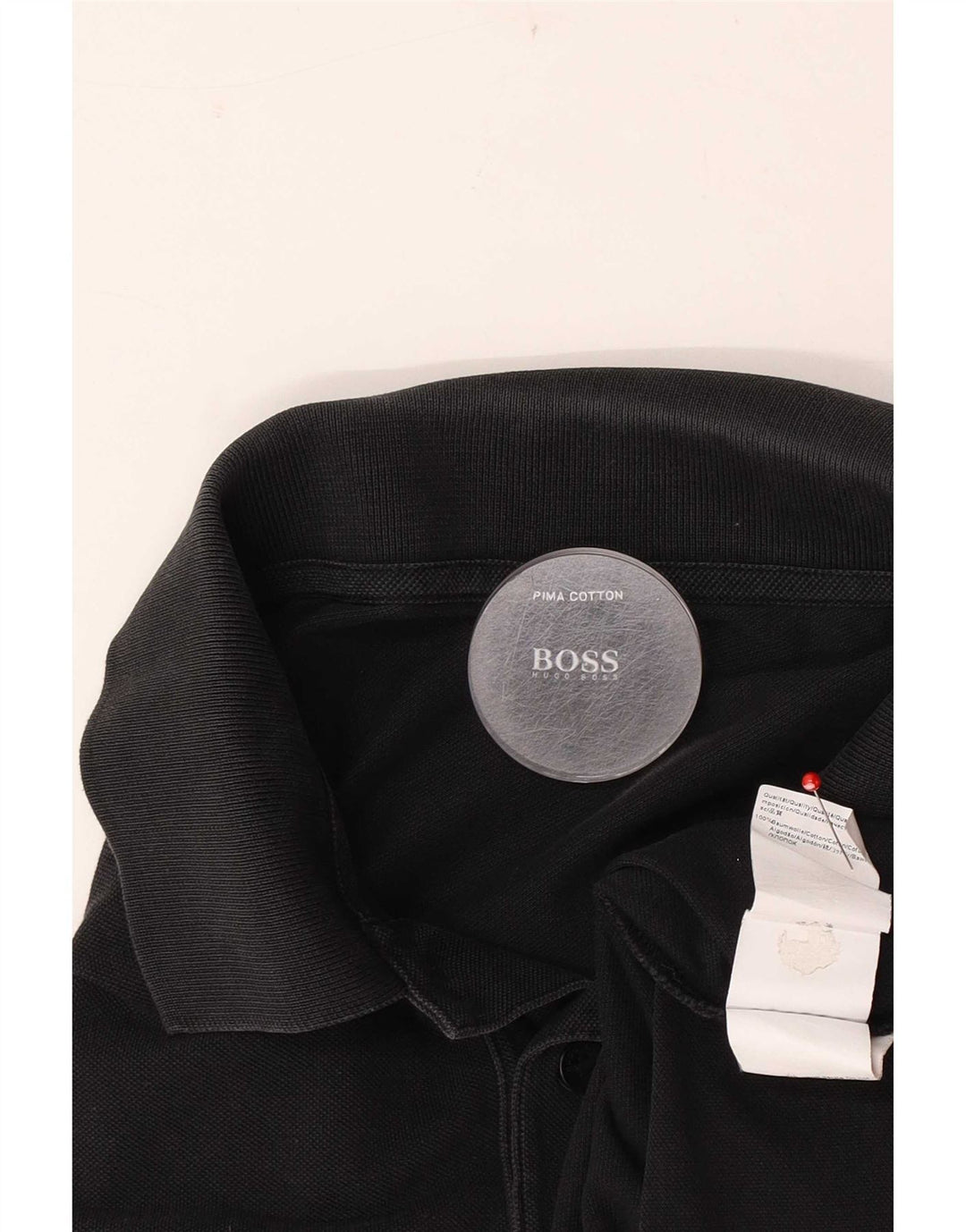 Hugo Boss Herren-Poloshirt, groß, schwarze Baumwolle