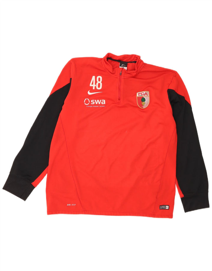 Nike Herren FCA Augsburg Grafik-Pullover-Trainingsanzugoberteil, groß, rot, Farbblock