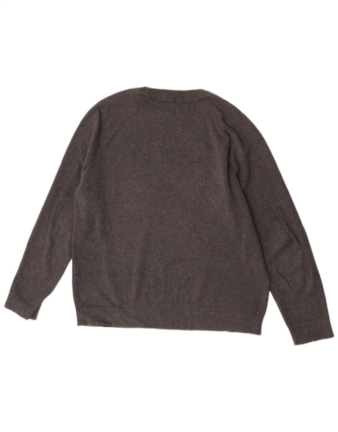 Zara Herren-Pullover mit Rundhalsausschnitt, groß, grau gefleckte Baumwolle