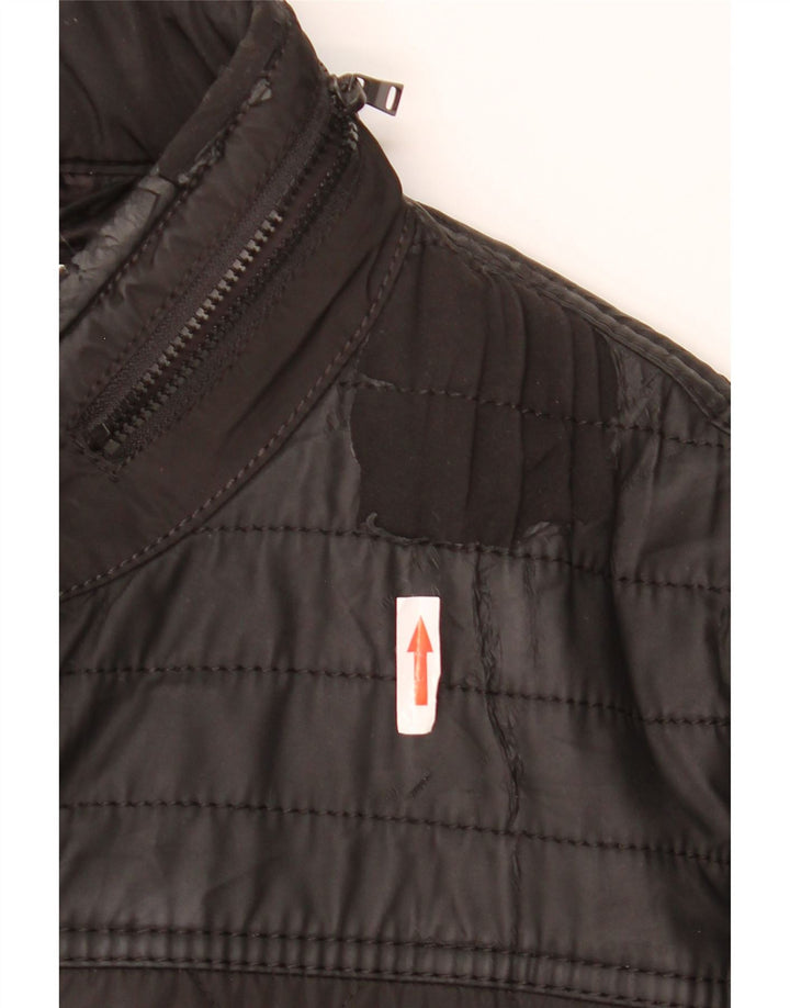 ZARA Herren Steppjacke mit Kapuze UK 38 Medium Schwarz