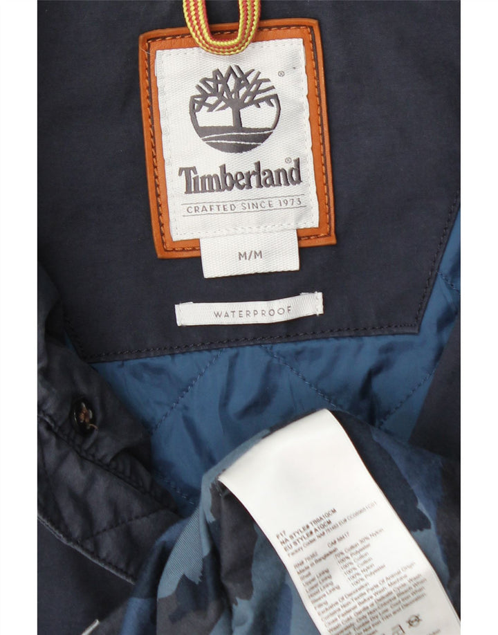 TIMBERLAND Herren-Windbreaker-Mantel UK 38 Mittelmarineblaue Baumwolle