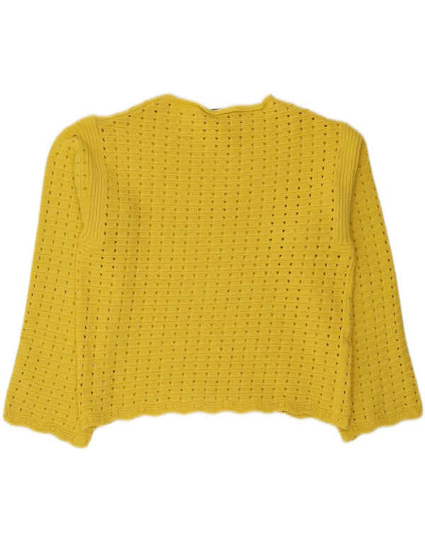 Marks & Spencer Damen Crop Pullover mit U-Boot-Ausschnitt, Gr. 14, Mittelgelb
