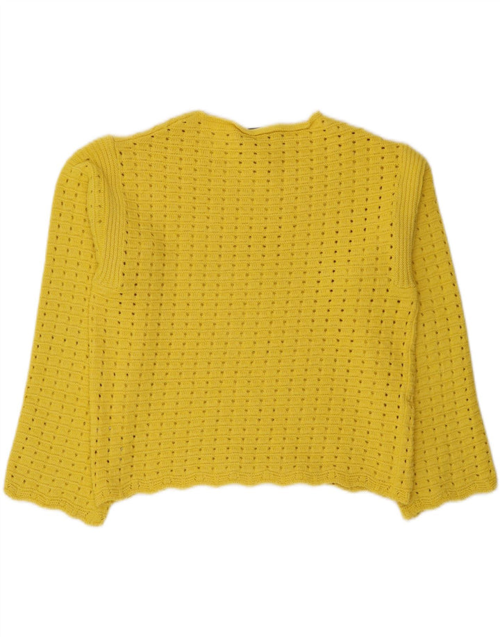 Marks & Spencer Damen Crop Pullover mit U-Boot-Ausschnitt, Gr. 14, Mittelgelb