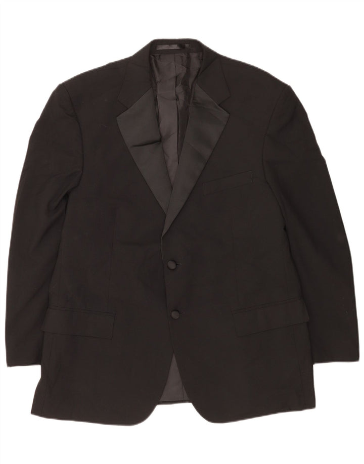 Marks & Spencer Herren-Blazer, kurz, mit 2 Knöpfen, UK 42, XL, Schwarz, Polyester