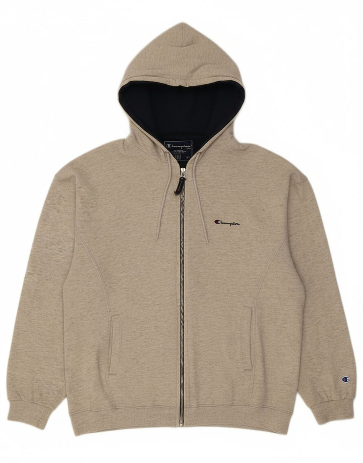 CHAMPION Mens Zip Hoodie Sweater XL Grey