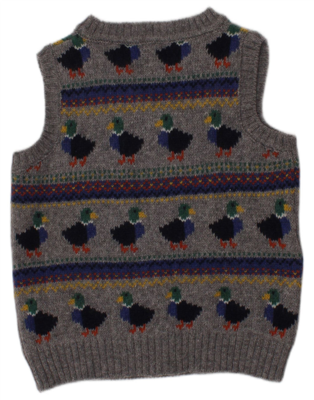 JOJO MAMAN BEBE Jungen-Tanktop, 2–3 Jahre, graue Fair-Isle-Lammwolle