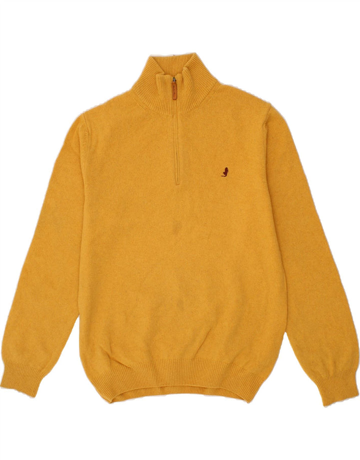 MARLBORO CLASSICS Herren-Pullover mit Reißverschluss am Hals, große gelbe Wolle