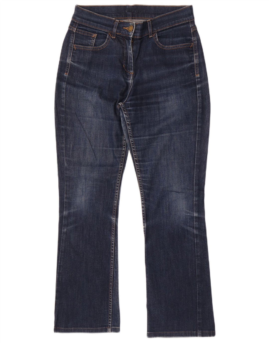 Marks & Spencer Damen Bootcut Jeans UK 8 Small W28 L28 Marineblaue Baumwolle