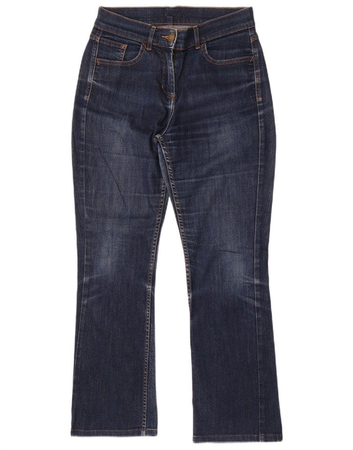 Marks & Spencer Damen Bootcut Jeans UK 8 Small W28 L28 Marineblaue Baumwolle