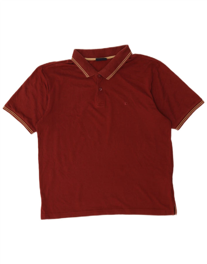 Champion Herren-Poloshirt aus mittelblauer, gestreifter Baumwolle