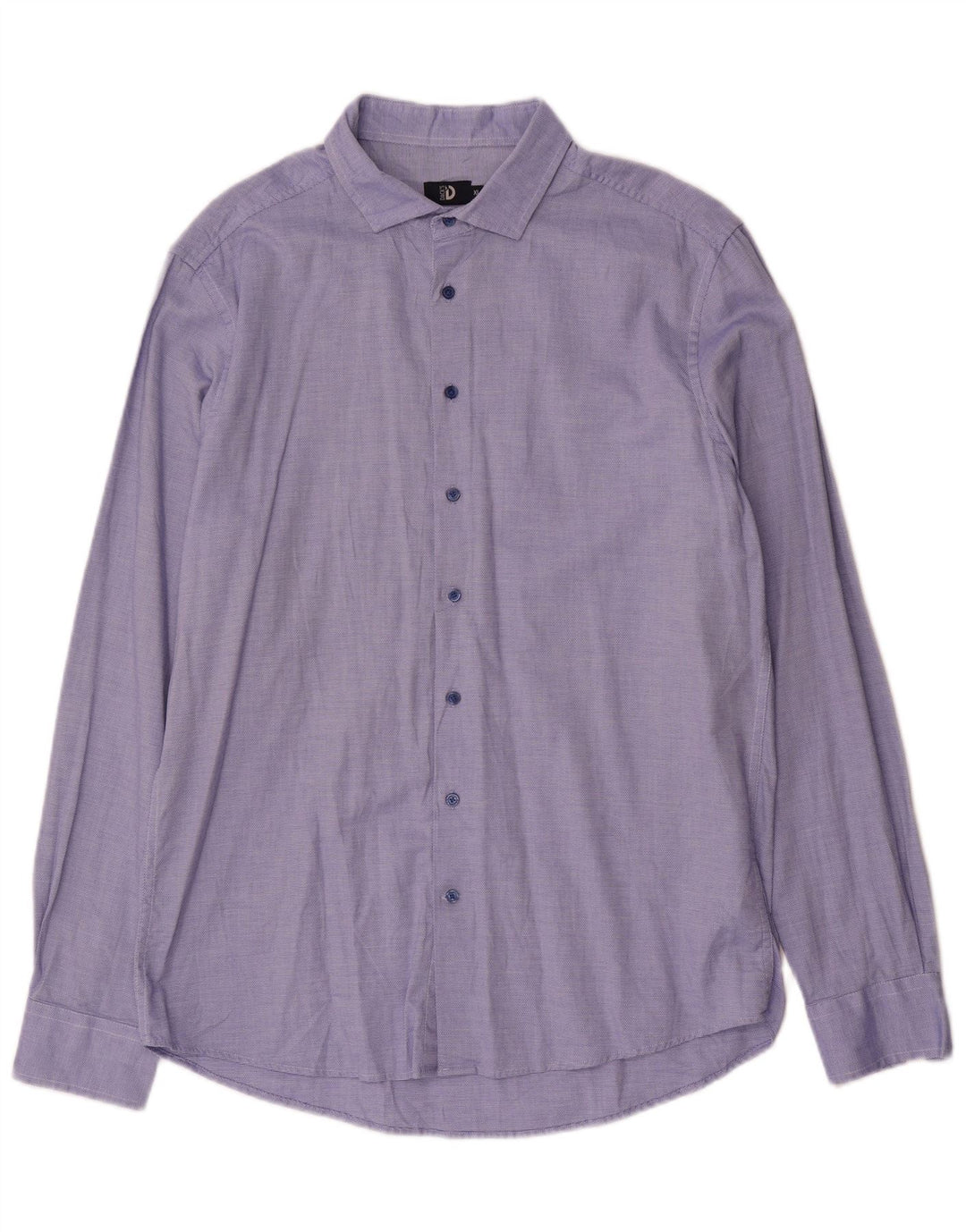 Dack's Herren-Slim-Fit-Hemd XL aus blau gepunkteter Baumwolle