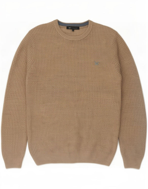 Crew Clothing Herren Rundhalspullover Pullover Large Beige Acryl