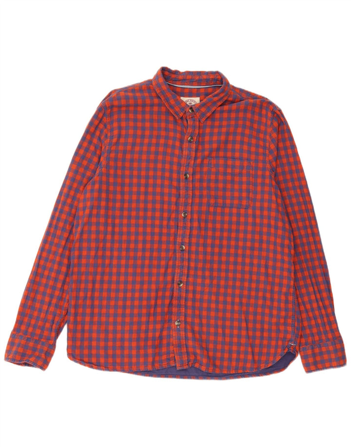 Fat Face Herrenhemd XL aus roter Gingham-Baumwolle