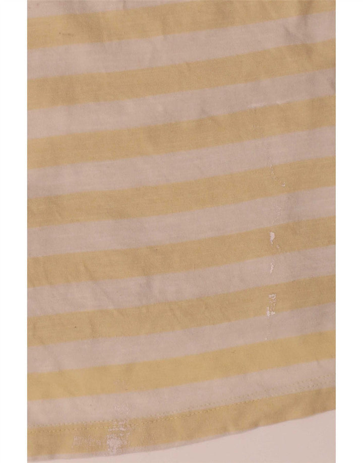 Jack & Jones Herren-T-Shirt-Oberteil aus mittelgelber, gestreifter Baumwolle