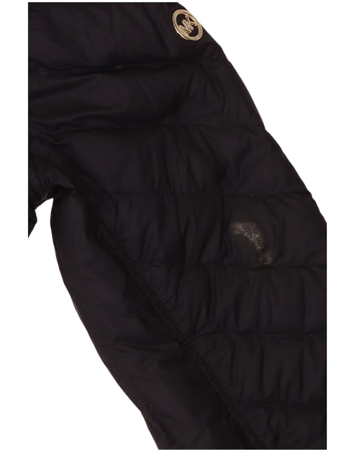 Michael Kors Wattierte Damenjacke mit Kapuze UK 14 Medium Marineblau Polyester